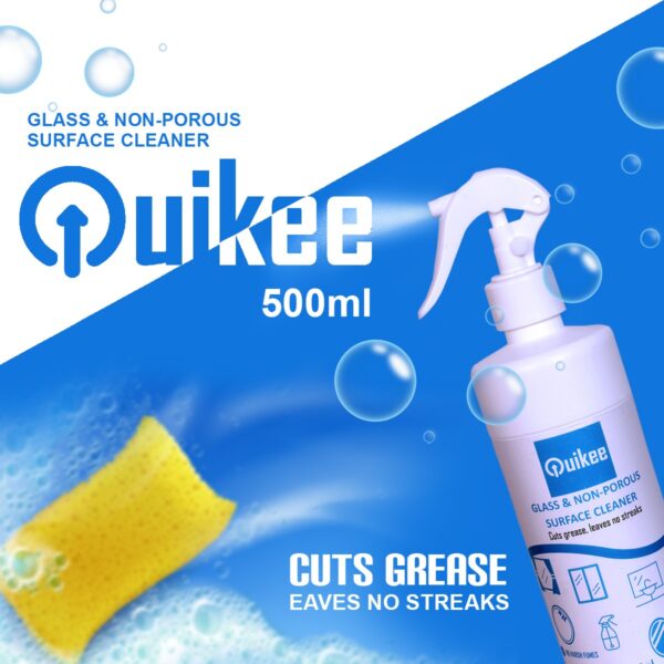 Quikee glass surface cleaner for streak-free window shine